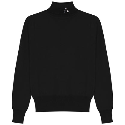 G972-BK - TURTLENECK WITH BROOCH