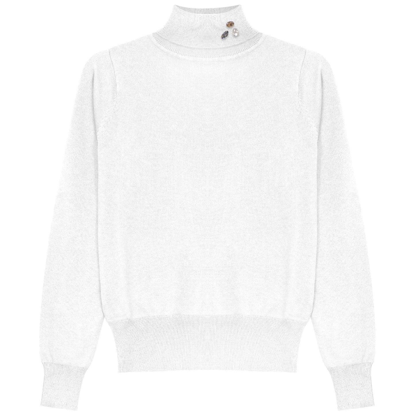 G972-CR - TURTLENECK WITH BROOCH