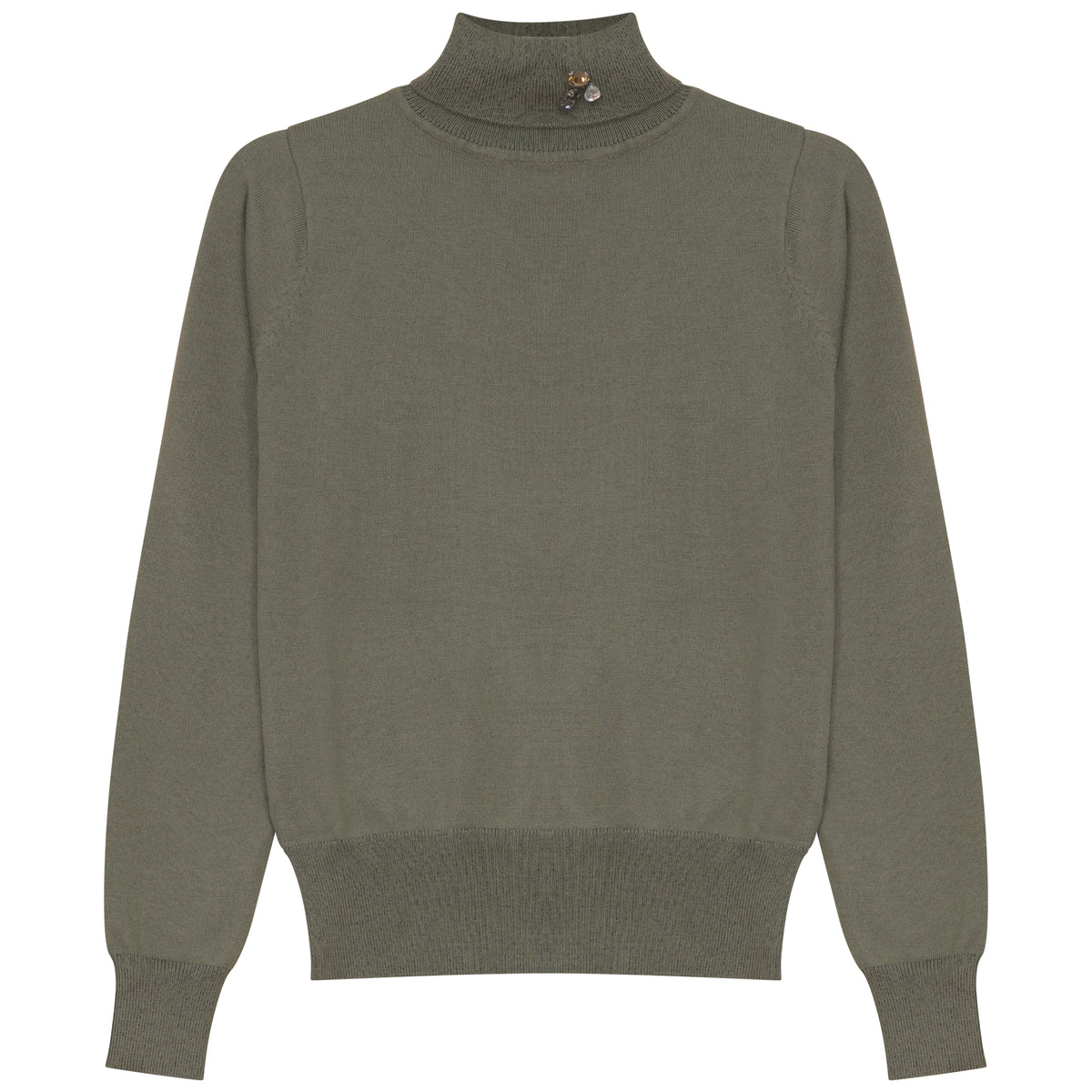 G972-GN - TURTLENECK WITH BROOCH