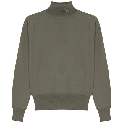 G972-GN - TURTLENECK WITH BROOCH