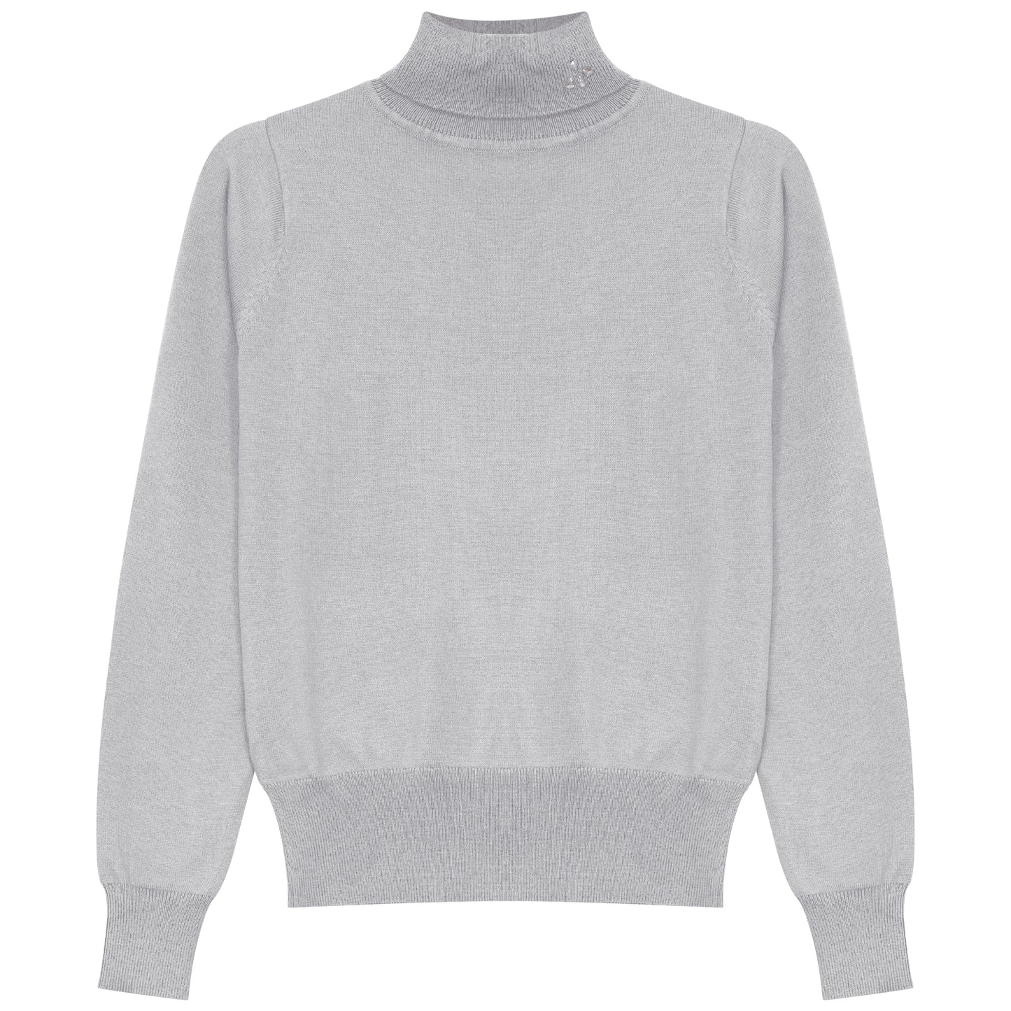 G972-GY - TURTLENECK WITH BROOCH