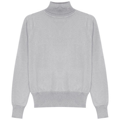 G972-GY - TURTLENECK WITH BROOCH