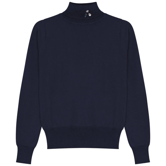 G972-NA - TURTLENECK WITH BROOCH