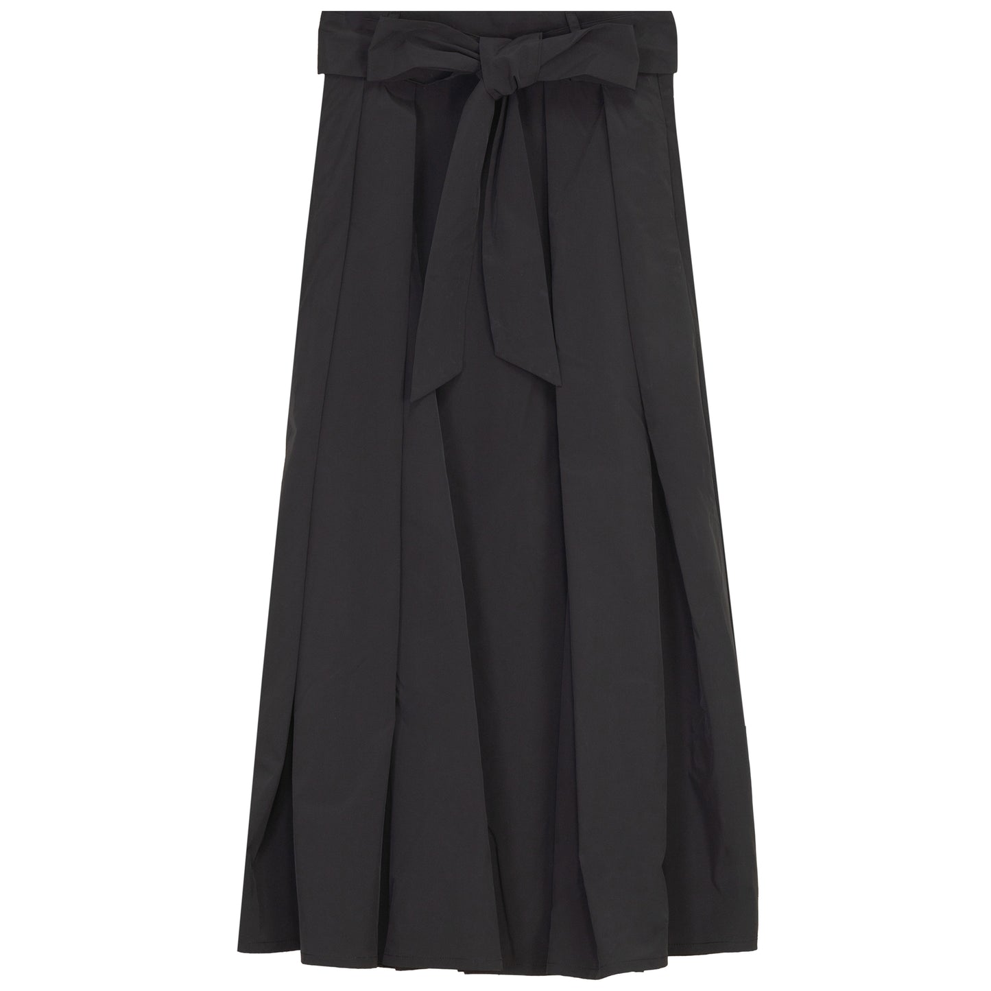 G990-BK - BOW DETAIL TAFFETA SKIRT