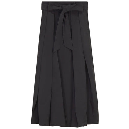 G990-BK - BOW DETAIL TAFFETA SKIRT
