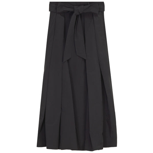 G990-BK - BOW DETAIL TAFFETA SKIRT