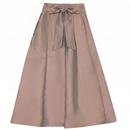 G990-CO - BOW DETAIL TAFFETA SKIRT