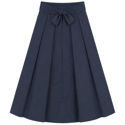 G990-NA - BOW DETAIL TAFFETA SKIRT