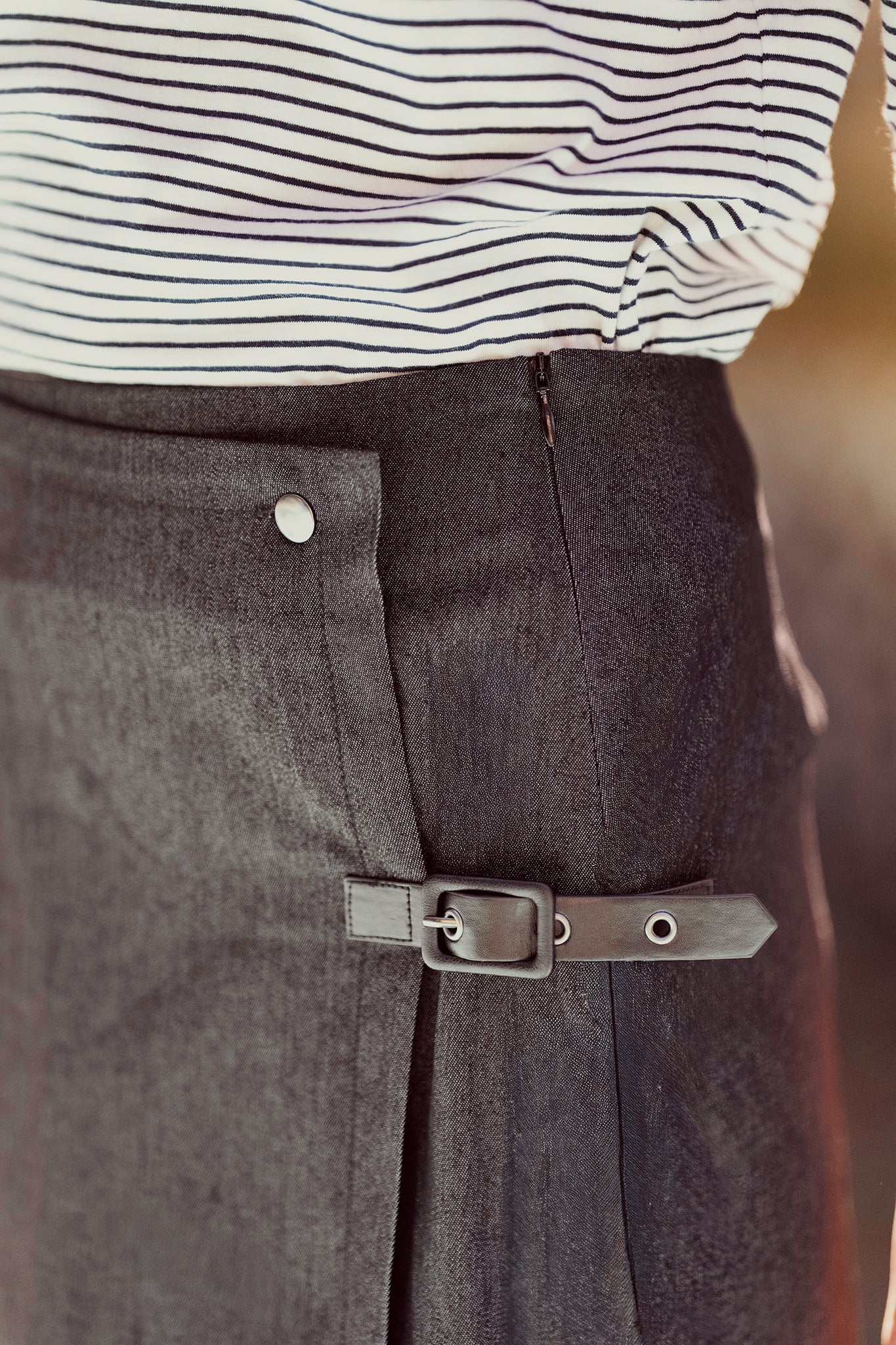 G893-DE - DENIM WRAP SKIRT