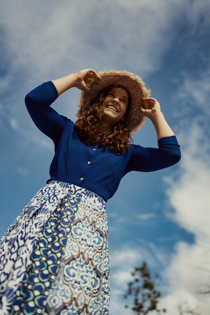 G867-RO - PLEATED PRINTED SKIRT