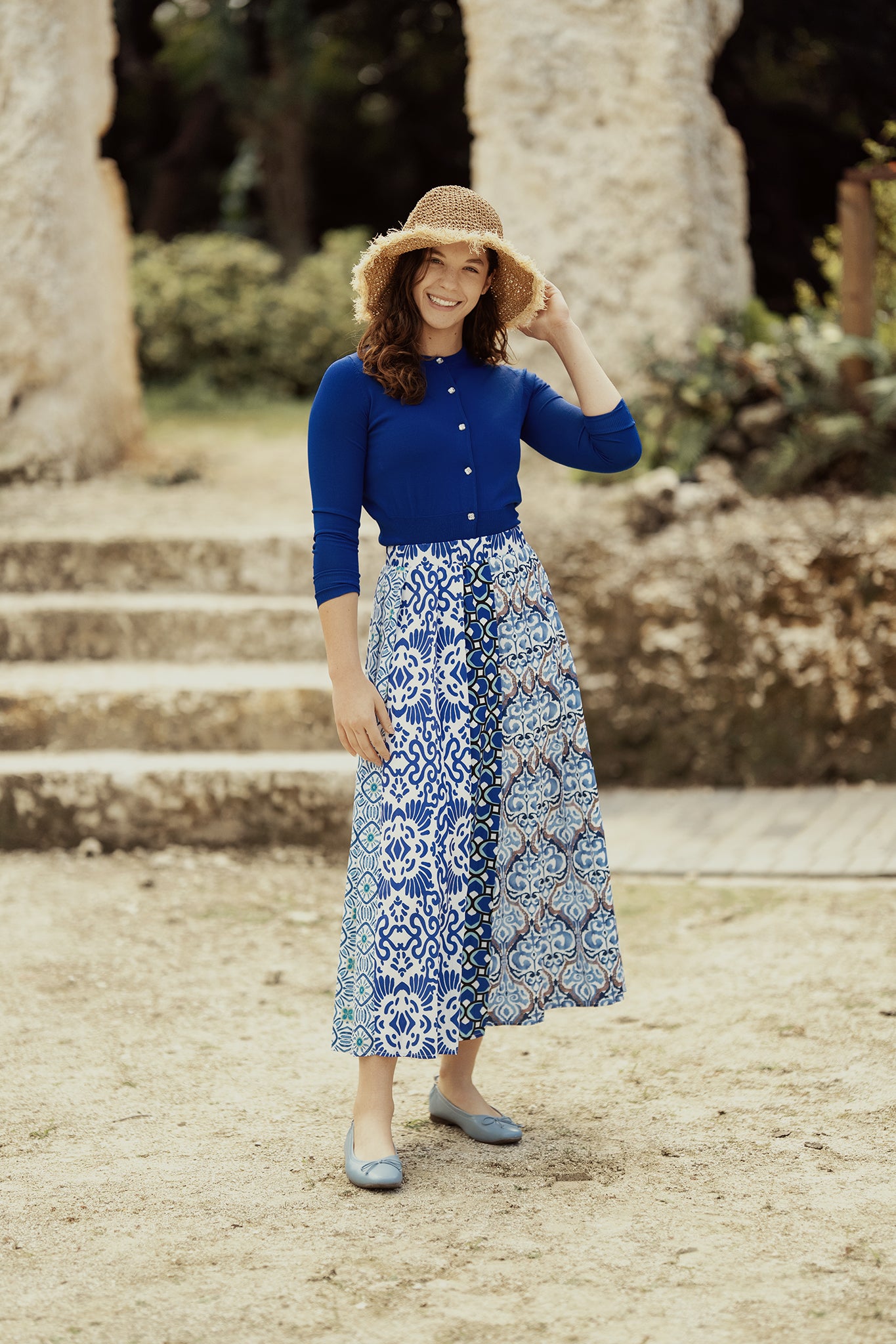 G867-RO - PLEATED PRINTED SKIRT