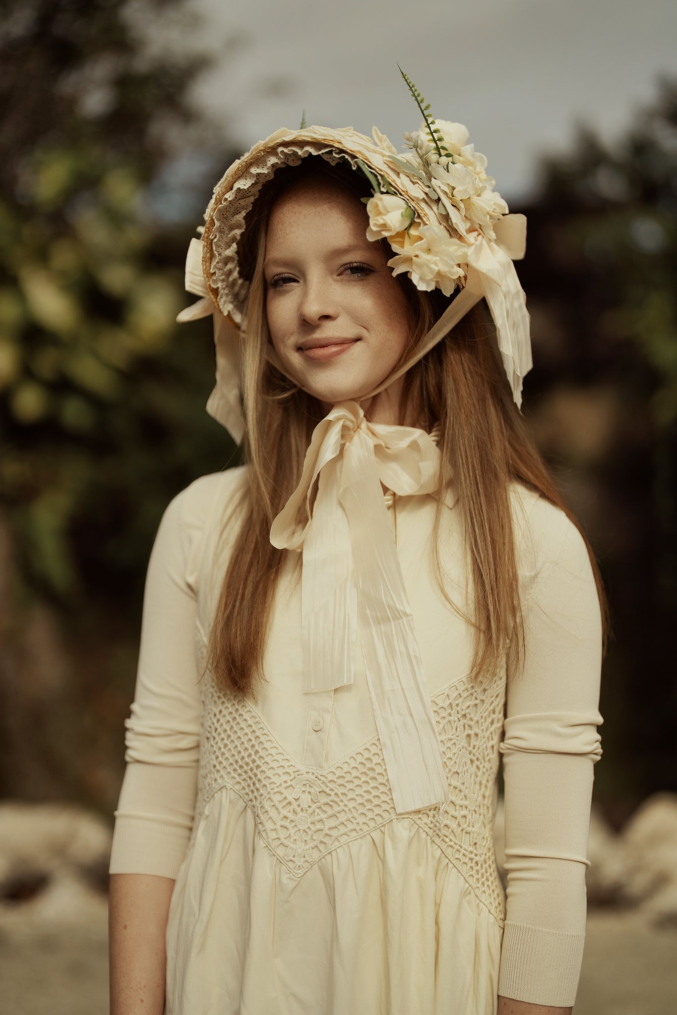 G816-CR - LACE CROCHET INSERT SLEEVELESS DRESS