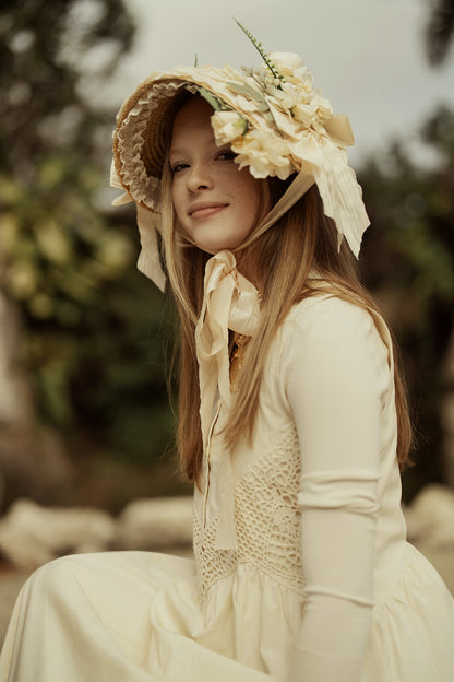 G816-BL - LACE CROCHET INSERT SLEEVELESS DRESS