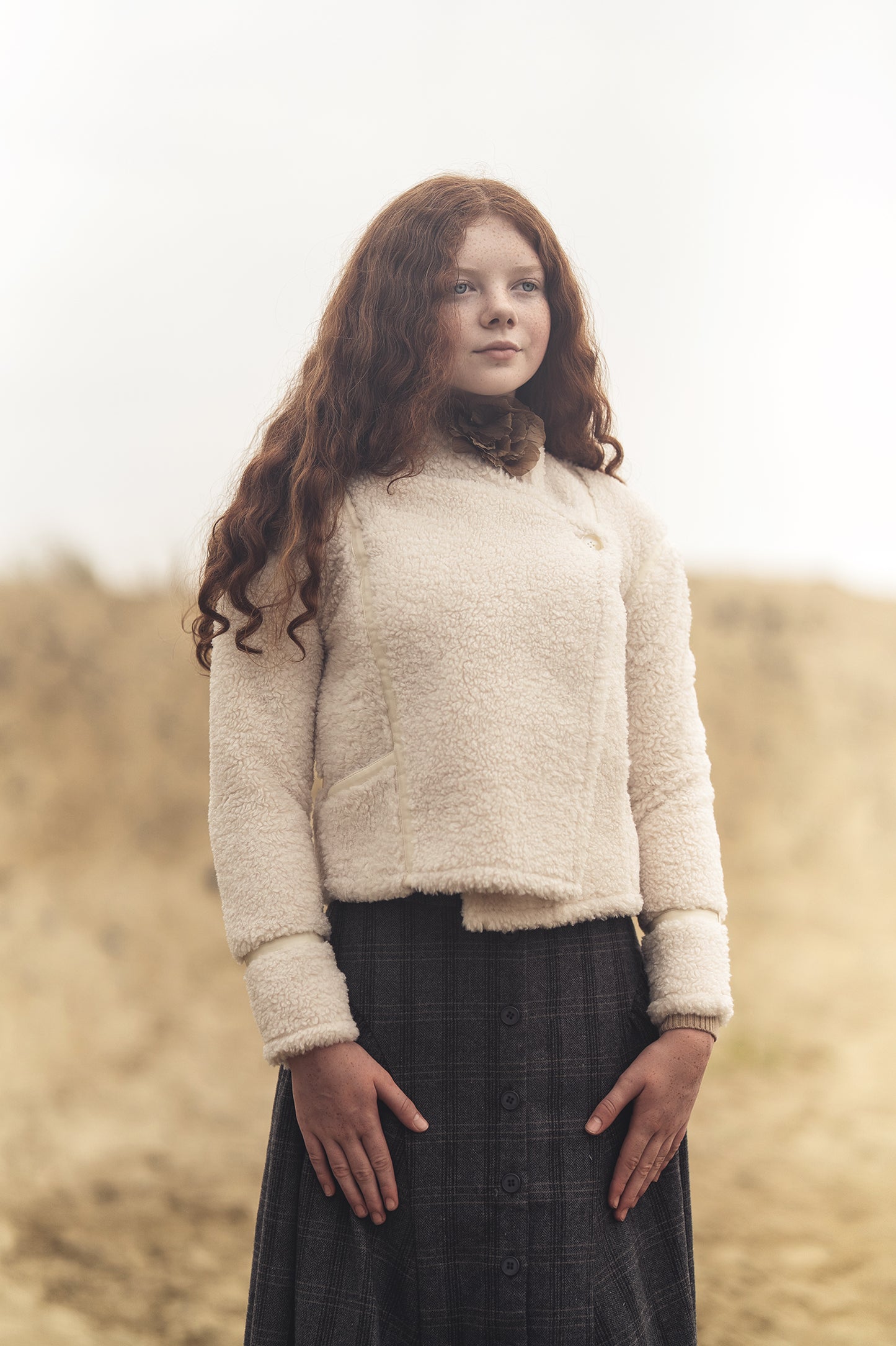 GATHERED BUTTON DOWN SKIRT