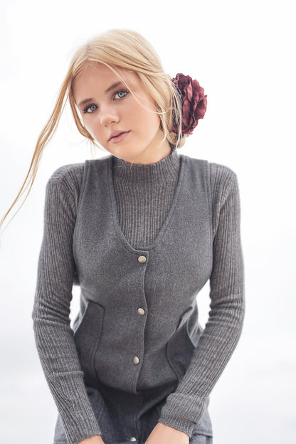 G730-BK - RIBBED MOCK NECK
