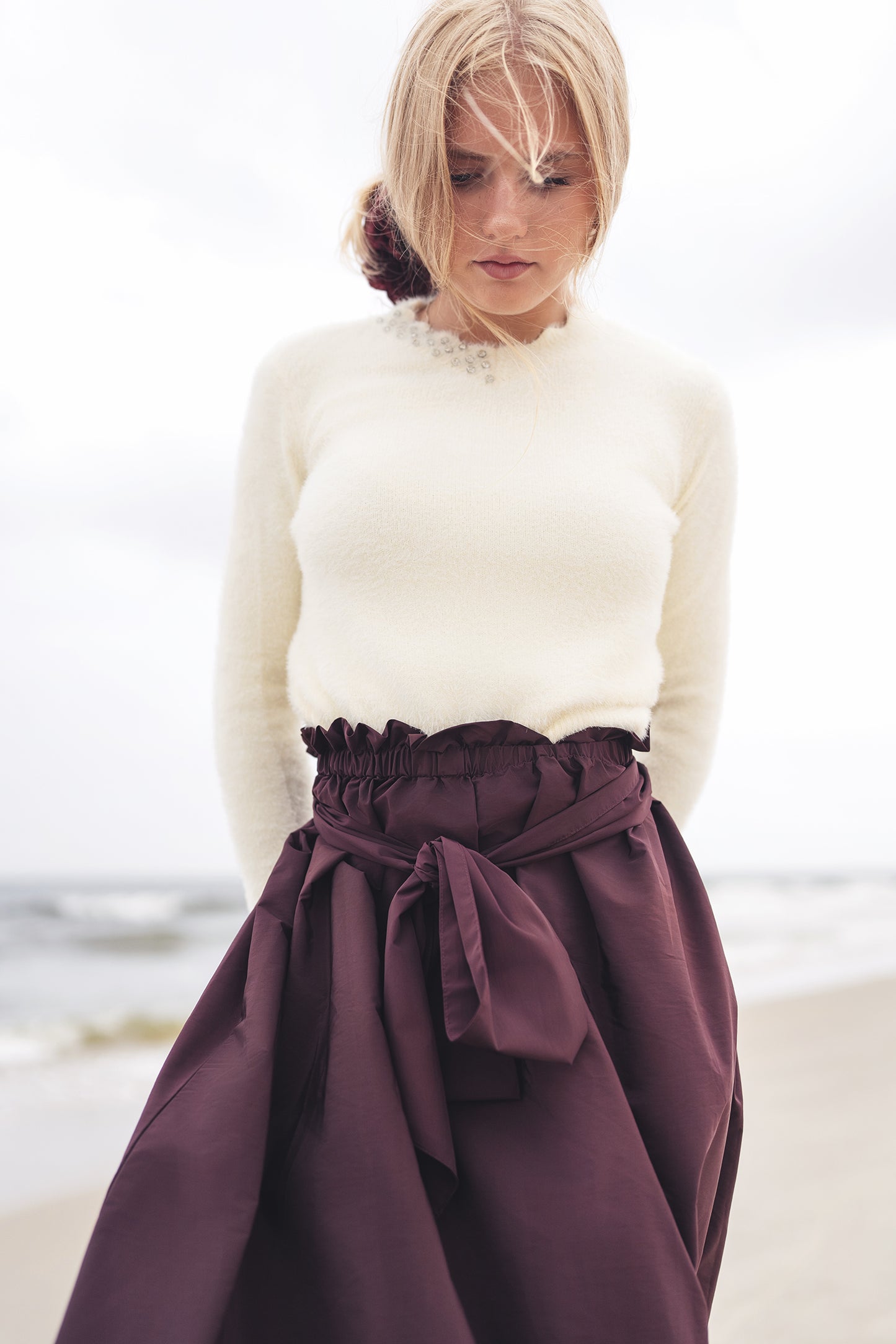 TAFFETA GATHERED SKIRT