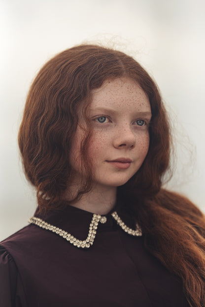 GEMSTONE COLLARED DRESS