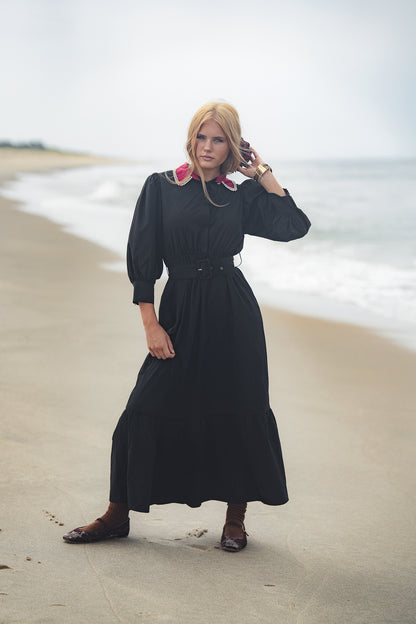 GEMSTONE COLLARED DRESS