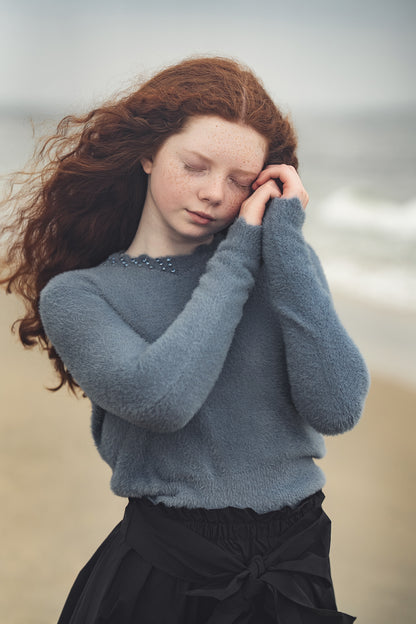 FURRY SCALLOPED SWEATER