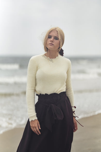FURRY SCALLOPED SWEATER