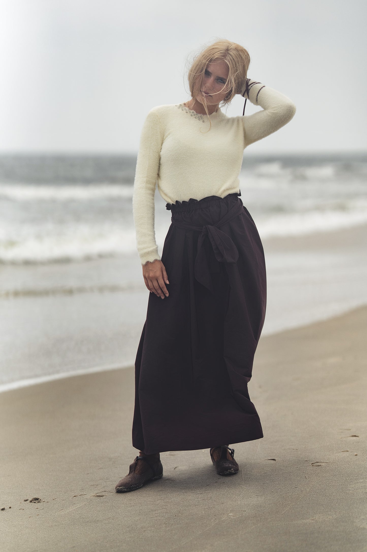 TAFFETA GATHERED SKIRT