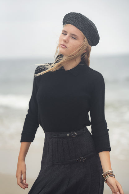 CREW NECK SWEATER WITH COLLAR