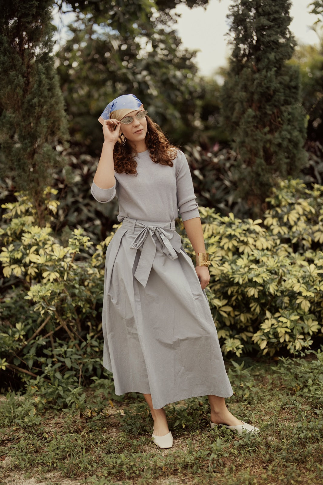 G860-BK - FRONT BOW DETAIL TAFFETA SKIRT